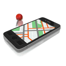 Gps Phone Directions (LOOPING) PowerPoint Animation layout preview.