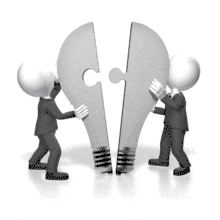 Businessmen Ideas Merging PowerPoint Animation layout preview.