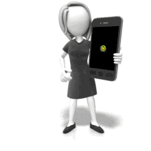Icon Female Smart Phone (Non-Looping) PowerPoint Animation layout preview.