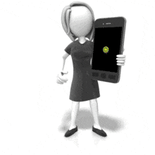 Icon Female Smart Phone (Looping) PowerPoint Animation layout preview.