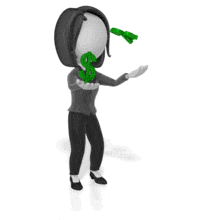 Business Woman Juggle Dollar Symbols PowerPoint Animation layout preview.