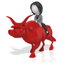 Business Woman Ride Bull PowerPoint Animation layout preview.