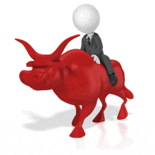 Businessman Ride Bull PowerPoint Animation layout preview.