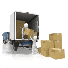 Semi Figures Unloading Boxes PowerPoint Animation layout preview.