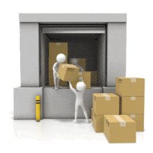 Dock Figures Unloading Boxes PowerPoint Animation layout preview.