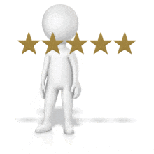 Push 1 Of 5 Stars Stop (Non-Looping) PowerPoint Animation layout preview.
