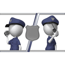 Two Security Guards On Walkie Talkies PowerPoint Animation layout preview.