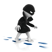 Thief Following Someones Footprints PowerPoint Animation layout preview.