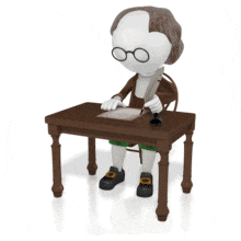 Ben Franklin Writing Desk PowerPoint Animation layout preview.