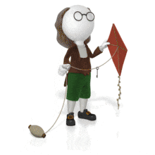 Ben Franklin Holdng Kite PowerPoint Animation layout preview.