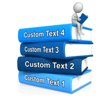 Stick Figure Reading On Top Of Books PowerPoint Animation layout preview.