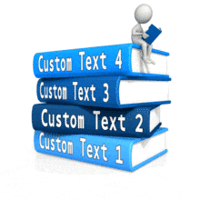 Stick Figure Reading On Top Of Books PowerPoint Animation layout preview.