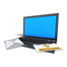 Letter Into Computer Screen Mailbox PowerPoint Animation layout preview.