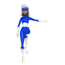Supergal Gesturing To Side PowerPoint Animation layout preview.