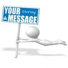 Figure In High Wind Holding Sign PowerPoint Animation layout preview.