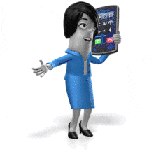 Biz Woman Talking On Smart PowerPoint Animation layout preview.