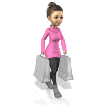 Lainee Walking With Bags PowerPoint Animation layout preview.