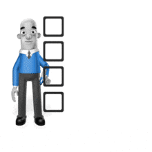 Biz Man Four Check Marks PowerPoint Animation layout preview.