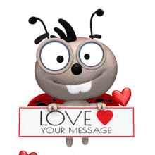 Love Floating Holding Sign PowerPoint Animation layout preview.
