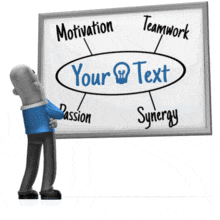 Biz Man Ponder Sign PowerPoint Animation layout preview.