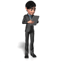 Brad Working On Tablet PowerPoint Animation layout preview.