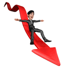 Business Brad Sliding Down Arrow PowerPoint Animation layout preview.