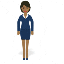 Woman Flat Gesture To Side PowerPoint Animation layout preview.