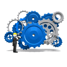 Mechanical Gears Inspection PowerPoint Animation layout preview.