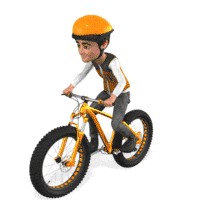 Grant Fat Bike Cyclist PowerPoint Animation layout preview.