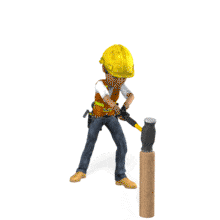 Construction Guy Sledgehammer PowerPoint Animation layout preview.