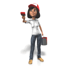 Talia Brushing Wall PowerPoint Animation layout preview.