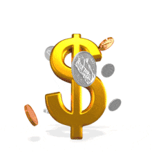 Coins Spin Around Dollar PowerPoint Animation layout preview.
