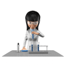 Scientist Woman Testing Solution PowerPoint Animation layout preview.