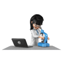 Scientist Woman Entering Data PowerPoint Animation layout preview.