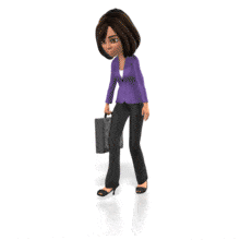 Business Woman Depressed Walk PowerPoint Animation layout preview.