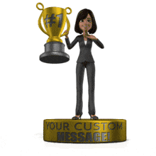 Woman Trophy Award PowerPoint Animation layout preview.