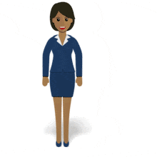 Woman Flat Gesture Up PowerPoint Animation layout preview.