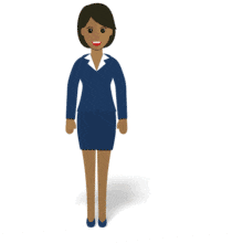 Woman Flat Gesture Down PowerPoint Animation layout preview.