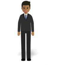 Man Flat Gestures Down PowerPoint Animation layout preview.