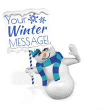 Dancing Snowman With Sign PowerPoint Animation layout preview.