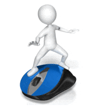 Figure Riding Computer Mouse PowerPoint Animation layout preview.