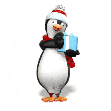 Penguin Shaking Present PowerPoint Animation layout preview.