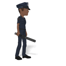 Police Scan Thumbs Down PowerPoint Animation layout preview.