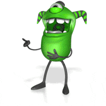 M Monster Pointing Laughing PowerPoint Animation layout preview.