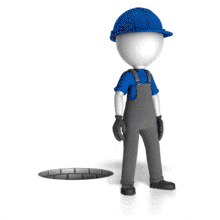 Worker Fall In Hole PowerPoint Animation layout preview.