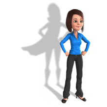 Business Woman Superhero Shadow PowerPoint Animation layout preview.