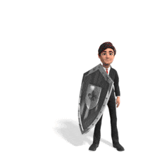 Businessman Shield Arrow PowerPoint Animation layout preview.