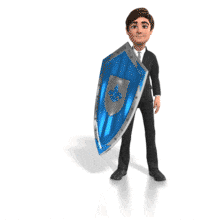 Businessman Shield Protect PowerPoint Animation layout preview.