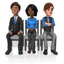 Business People Sit Look PowerPoint Animation layout preview.