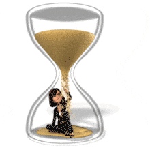 Hourglass Sand Pour Business Woman PowerPoint Animation layout preview.